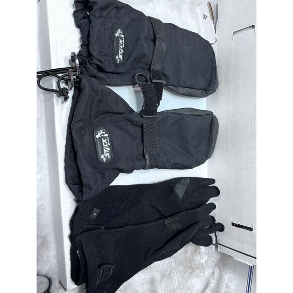 Stick It! Grandos black Adult Ski Gloves & Mittens Combo  women size Small - Picture 2 of 6